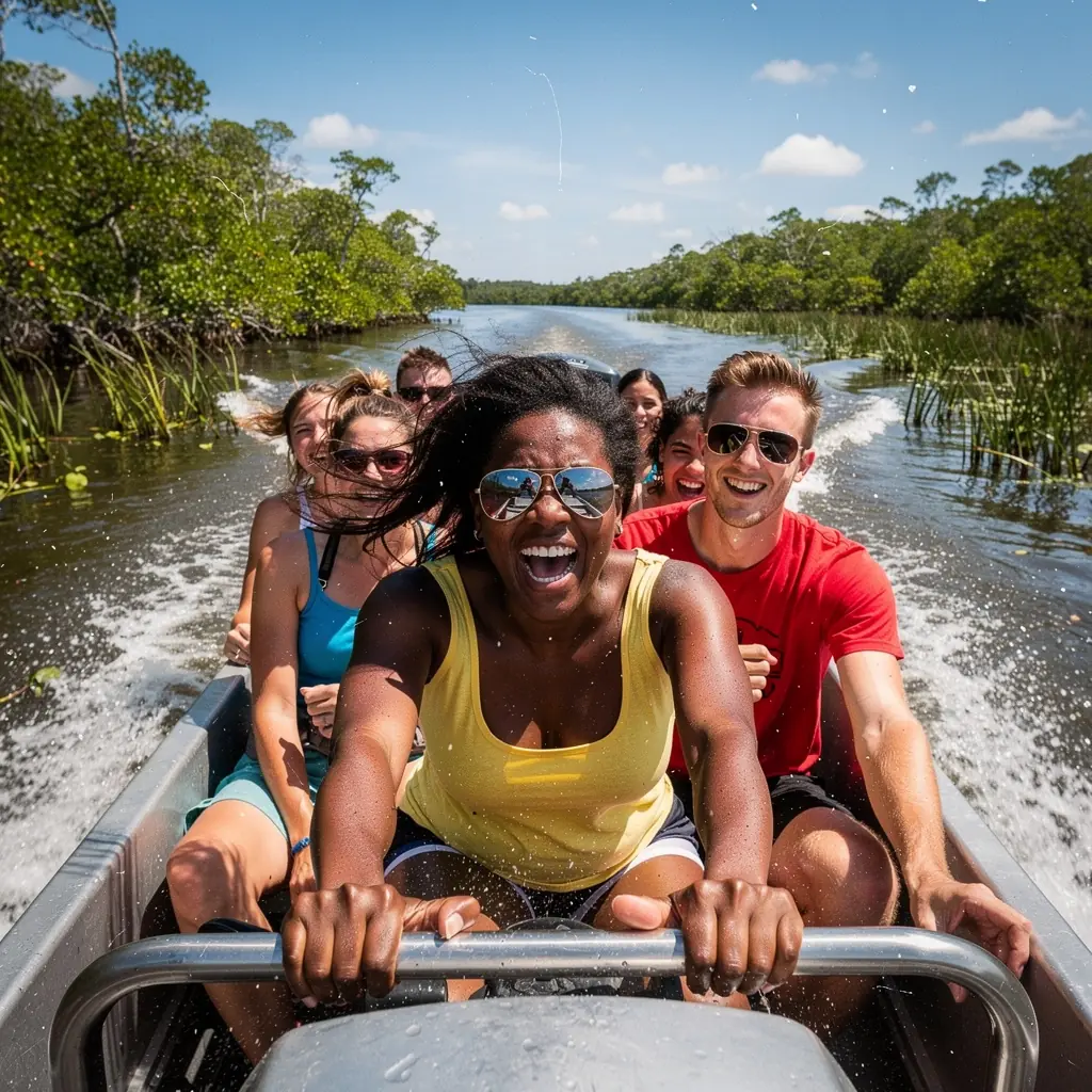 Посетители исследуют центр природы, обучаясь экологии болот.